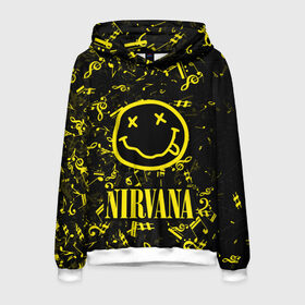 Мужская толстовка 3D с принтом NIRVANA в Петрозаводске, 100% полиэстер | двухслойный капюшон со шнурком для регулировки, мягкие манжеты на рукавах и по низу толстовки, спереди карман-кенгуру с мягким внутренним слоем. | nirvana | nirvana smells like | rock | teen spirit | курт кобейн | нирвана | песни | рок.