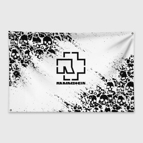 Флаг-баннер с принтом RAMMSTEIN в Петрозаводске, 100% полиэстер | размер 67 х 109 см, плотность ткани — 95 г/м2; по краям флага есть четыре люверса для крепления | lindemann | lm | rammstein | rock | кристиан лоренц | линдеманн | лм | музыка | рамштайн | рок | тилль линдеманн