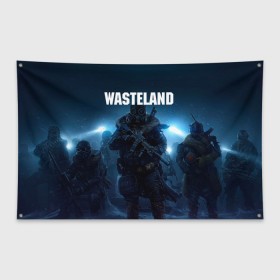 Флаг-баннер с принтом Wasteland 3 в Петрозаводске, 100% полиэстер | размер 67 х 109 см, плотность ткани — 95 г/м2; по краям флага есть четыре люверса для крепления | game wasteland 3 | post apocalyptic | wasteland | wasteland 2 | wasteland 3 | вастеленд | вестерленд | вестленд | вэстелэнд | игра wasteland | постапакалипсис | пустошь | ядерная зима