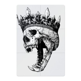Магнитный плакат 2Х3 с принтом Fangs в Петрозаводске, Полимерный материал с магнитным слоем | 6 деталей размером 9*9 см | crown | fangs | jaw | orbits | skull | teeth | елазницы | зубы | клыки | корона | оскал | пасть | череп