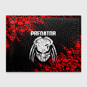 Обложка для студенческого билета с принтом PREDATOR в Петрозаводске, натуральная кожа | Размер: 11*8 см; Печать на всей внешней стороне | Тематика изображения на принте: aliens | avp | black | cinema | predator | кино | фильм хищник | фильмы | хищник | чёрный | чужой