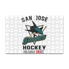 Пазл магнитный 126 элементов с принтом SAN JOSE SHARKS в Петрозаводске, полимерный материал с магнитным слоем | 126 деталей, размер изделия —  180*270 мм | Тематика изображения на принте: hockey | nhl | san jose | sharks | sport | usa | акулы | надпись | нхл | сан хосе | символы | сообщение | спорт | сша | текст | фраза | хоккей | цитаты | шайбу