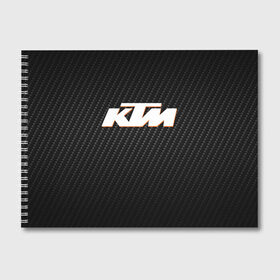 Альбом для рисования с принтом KTM КАРБОН (Z) в Петрозаводске, 100% бумага
 | матовая бумага, плотность 200 мг. | Тематика изображения на принте: enduro | ktm | moto | motocycle | sportmotorcycle | ктм | мото | мотоспорт