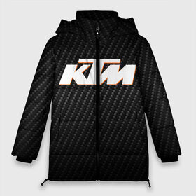 Женская зимняя куртка 3D с принтом KTM КАРБОН (Z) в Петрозаводске, верх — 100% полиэстер; подкладка — 100% полиэстер; утеплитель — 100% полиэстер | длина ниже бедра, силуэт Оверсайз. Есть воротник-стойка, отстегивающийся капюшон и ветрозащитная планка. 

Боковые карманы с листочкой на кнопках и внутренний карман на молнии | enduro | ktm | moto | motocycle | sportmotorcycle | ктм | мото | мотоспорт