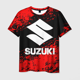 Мужская футболка 3D с принтом SUZUKI (1) в Петрозаводске, 100% полиэфир | прямой крой, круглый вырез горловины, длина до линии бедер | suzuki | авто | автомобиль | сузуки