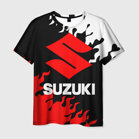Мужская футболка 3D с принтом SUZUKI (2) в Петрозаводске, 100% полиэфир | прямой крой, круглый вырез горловины, длина до линии бедер | suzuki | авто | автомобиль | сузуки