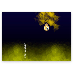 Поздравительная открытка с принтом Real Madrid в Петрозаводске, 100% бумага | плотность бумаги 280 г/м2, матовая, на обратной стороне линовка и место для марки
 | atletico | barcelona | borussia | chelsea | cristiano | football | juventus | manchester city | manchester united | messi | real madrid | ronaldo | sport | спорт | футбол