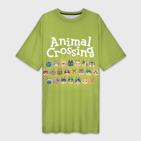 Платье-футболка 3D с принтом Animal Crossing в Петрозаводске,  |  | animal crossing | isabelle | tom nook | энимал кроссинг