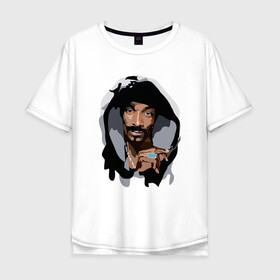 Мужская футболка хлопок Oversize с принтом Snoop Dogg в Петрозаводске, 100% хлопок | свободный крой, круглый ворот, “спинка” длиннее передней части | 2pac | black | dog | dr dre | hip hop | rap | snoop dogg | west coast | гангстер | микрофон | музыка | рифма | рэп | рэпер | снуп дог | собака | хип хоп
