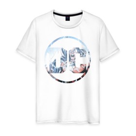 Мужская футболка хлопок с принтом Shazam в Петрозаводске, 100% хлопок | прямой крой, круглый вырез горловины, длина до линии бедер, слегка спущенное плечо. | dc | shazam | shtatjl | логотип | шазам