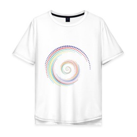 Мужская футболка хлопок Oversize с принтом Обман зрения в Петрозаводске, 100% хлопок | свободный крой, круглый ворот, “спинка” длиннее передней части | водоворот | вортекс | зрения | иллюзия | картинки | обман | оптическая | позитив | прикольные | радуга | циклон