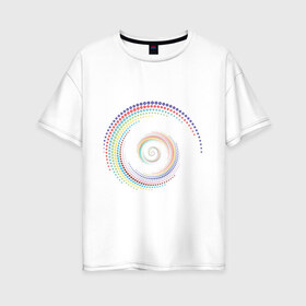 Женская футболка хлопок Oversize с принтом Обман зрения в Петрозаводске, 100% хлопок | свободный крой, круглый ворот, спущенный рукав, длина до линии бедер
 | водоворот | вортекс | зрения | иллюзия | картинки | обман | оптическая | позитив | прикольные | радуга | циклон