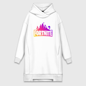 Платье-худи хлопок с принтом FORTNITE PARTY EVENT в Петрозаводске,  |  | deadmau5 | fortnite | fortnite 2 | fortnite x маршмелло | ikonik | marshmello | ninja | ninja streamer | raven | travis scott | ворон | иконик | ниндзя | пили | рейвен | трэвис скотт | фортнайт