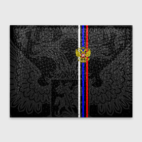 Обложка для студенческого билета с принтом РОССИЯ в Петрозаводске, натуральная кожа | Размер: 11*8 см; Печать на всей внешней стороне | Тематика изображения на принте: eagle | flag | russia | герб россии | двухглавый орёл | орёл | рашка | россия | рф | триколор | флаг | флаг россии