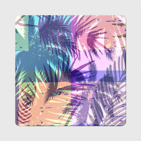 Магнит виниловый Квадрат с принтом Тропики в Петрозаводске, полимерный материал с магнитным слоем | размер 9*9 см, закругленные углы | big picture | геометрический | картинки | лето | прикольные | тренды | тропики