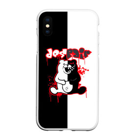 Чехол для iPhone XS Max матовый с принтом MONOKUMA в Петрозаводске, Силикон | Область печати: задняя сторона чехла, без боковых панелей | anime | bear | black  white | danganronpa | kurokuma | monodam | monokuma | monomi | monotaro | pink | rabbit | school | shirokuma | аниме | главарь | мoноми | монокума | черно белый | школа