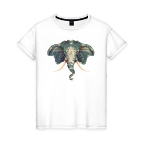 Женская футболка хлопок с принтом Elephant в Петрозаводске, 100% хлопок | прямой крой, круглый вырез горловины, длина до линии бедер, слегка спущенное плечо | art | elephant | арт | слон