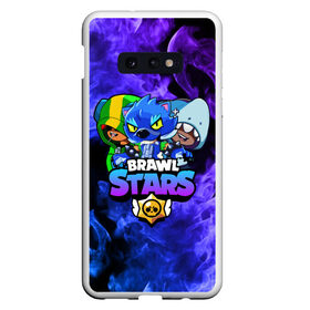 Чехол для Samsung S10E с принтом Brawl Stars TRIO в Петрозаводске, Силикон | Область печати: задняя сторона чехла, без боковых панелей | Тематика изображения на принте: 8 bit | 8 бит | bibi | brawl | brawl stars | crow | leon | spike | sprout | stars | бравл | бравл старс | браво старс | игра | компьютерная | кров | леон | онлайн | старс