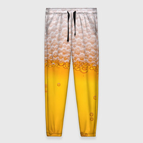 Женские брюки 3D с принтом ЖИВОЕ ПЕННОЕ в Петрозаводске, полиэстер 100% | прямой крой, два кармана без застежек по бокам, с мягкой трикотажной резинкой на поясе и по низу штанин. В поясе для дополнительного комфорта — широкие завязки | beer | бир | напитки | пенное
