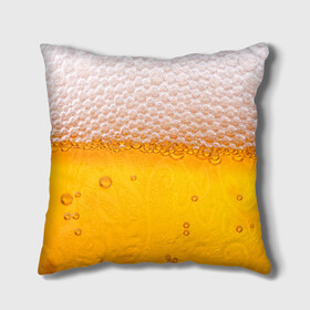 Подушка 3D с принтом ЖИВОЕ ПЕННОЕ в Петрозаводске, наволочка – 100% полиэстер, наполнитель – холлофайбер (легкий наполнитель, не вызывает аллергию). | состоит из подушки и наволочки. Наволочка на молнии, легко снимается для стирки | beer | бир | напитки | пенное