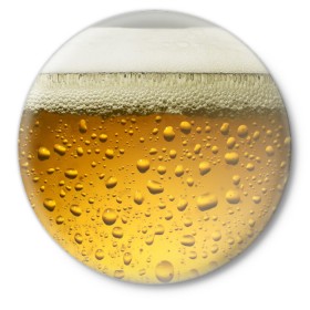 Значок с принтом ПИВО в Петрозаводске,  металл | круглая форма, металлическая застежка в виде булавки | beer | textures | бир | напитки | пенное | текстуры | фон