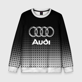 Детский свитшот 3D с принтом Audi в Петрозаводске, 100% полиэстер | свободная посадка, прямой крой, мягкая тканевая резинка на рукавах и понизу свитшота | audi | audi лого | audi марка | audi эмблема | ауди | ауди значок | ауди лого | ауди чб значок | ауди эмблема | значок audi | лого автомобиля | логотип audi | логотип ауди | черно белый