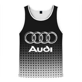 Мужская майка 3D с принтом Audi в Петрозаводске, 100% полиэстер | круглая горловина, приталенный силуэт, длина до линии бедра. Пройма и горловина окантованы тонкой бейкой | audi | audi лого | audi марка | audi эмблема | ауди | ауди значок | ауди лого | ауди чб значок | ауди эмблема | значок audi | лого автомобиля | логотип audi | логотип ауди | черно белый