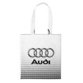 Шоппер 3D с принтом Audi в Петрозаводске, 100% полиэстер | Плотность: 200 г/м2; Размер: 34×35 см; Высота лямок: 30 см | audi | audi лого | audi марка | audi эмблема | ауди | ауди значок | ауди лого | ауди чб значок | ауди эмблема | значок audi | лого автомобиля | логотип audi | логотип ауди | черно белый