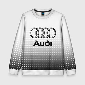 Детский свитшот 3D с принтом Audi в Петрозаводске, 100% полиэстер | свободная посадка, прямой крой, мягкая тканевая резинка на рукавах и понизу свитшота | audi | audi лого | audi марка | audi эмблема | ауди | ауди значок | ауди лого | ауди чб значок | ауди эмблема | значок audi | лого автомобиля | логотип audi | логотип ауди | черно белый