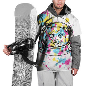 Накидка на куртку 3D с принтом Кот в скафандре в Петрозаводске, 100% полиэстер |  | Тематика изображения на принте: арт | в космосе | животные | картинка | кляксы | космос | кот | кошка | принт | рисунок | скафандр | цветное