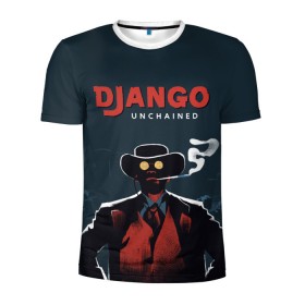 Мужская футболка 3D спортивная с принтом Django в Петрозаводске, 100% полиэстер с улучшенными характеристиками | приталенный силуэт, круглая горловина, широкие плечи, сужается к линии бедра | django | tarantino | джанго | джанго освобожденный | тарантино