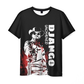 Мужская футболка 3D с принтом Django в Петрозаводске, 100% полиэфир | прямой крой, круглый вырез горловины, длина до линии бедер | Тематика изображения на принте: django | tarantino | джанго | джанго освобожденный | тарантино