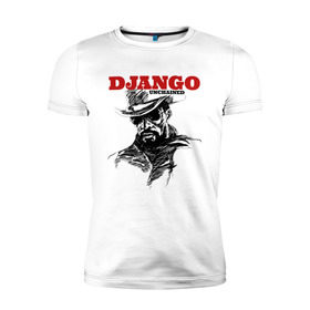 Мужская футболка премиум с принтом Django в Петрозаводске, 92% хлопок, 8% лайкра | приталенный силуэт, круглый вырез ворота, длина до линии бедра, короткий рукав | django | tarantino | джанго | джанго освобожденный | тарантино