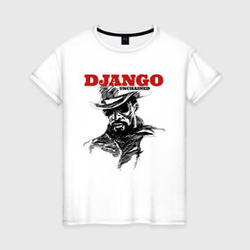 Женская футболка хлопок с принтом Django в Петрозаводске, 100% хлопок | прямой крой, круглый вырез горловины, длина до линии бедер, слегка спущенное плечо | django | tarantino | джанго | джанго освобожденный | тарантино