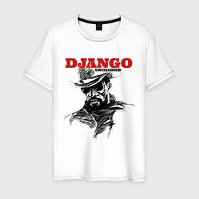 Мужская футболка хлопок с принтом Django в Петрозаводске, 100% хлопок | прямой крой, круглый вырез горловины, длина до линии бедер, слегка спущенное плечо. | django | tarantino | джанго | джанго освобожденный | тарантино