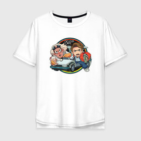 Мужская футболка хлопок Oversize с принтом Back to the Future в Петрозаводске, 100% хлопок | свободный крой, круглый ворот, “спинка” длиннее передней части | Тематика изображения на принте: django | tarantino | джанго | джанго освобожденный | тарантино