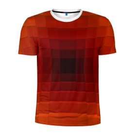 Мужская футболка 3D спортивная с принтом оптическая иллюзия в Петрозаводске, 100% полиэстер с улучшенными характеристиками | приталенный силуэт, круглая горловина, широкие плечи, сужается к линии бедра | big picture | иллюзия | квадрат | оптическая | текстуры | тренды