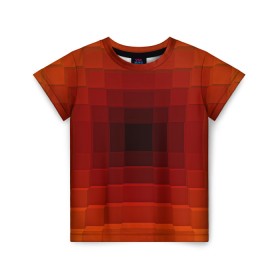 Детская футболка 3D с принтом оптическая иллюзия в Петрозаводске, 100% гипоаллергенный полиэфир | прямой крой, круглый вырез горловины, длина до линии бедер, чуть спущенное плечо, ткань немного тянется | big picture | иллюзия | квадрат | оптическая | текстуры | тренды