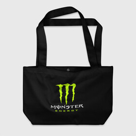 Пляжная сумка 3D с принтом MONSTER ENERGY в Петрозаводске, 100% полиэстер | застегивается на металлическую кнопку; внутренний карман застегивается на молнию. Стенки укреплены специальным мягким материалом, чтобы защитить содержимое от несильных ударов
 | black monster | bmx | claw | cybersport | energy | monster | monster energy | moto | motocross | race | sport | киберспорт | когти | монстер энерджи | монстр | мото | мотокросс | ралли | скейтбординг | спорт | т | энергия