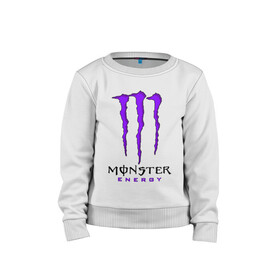 Детский свитшот хлопок с принтом MONSTER ENERGY в Петрозаводске, 100% хлопок | круглый вырез горловины, эластичные манжеты, пояс и воротник | black monster | bmx | claw | cybersport | energy | monster | monster energy | moto | motocross | race | sport | киберспорт | когти | монстер энерджи | монстр | мото | мотокросс | ралли | скейтбординг | спорт | т | энергия