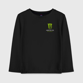 Детский лонгслив хлопок с принтом MONSTER ENERGY в Петрозаводске, 100% хлопок | круглый вырез горловины, полуприлегающий силуэт, длина до линии бедер | black monster | bmx | claw | cybersport | energy | monster | monster energy | moto | motocross | race | sport | киберспорт | когти | монстер энерджи | монстр | мото | мотокросс | ралли | скейтбординг | спорт | т | энергия