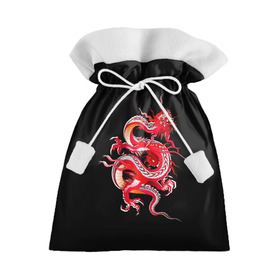 Подарочный 3D мешок с принтом Дракон в Петрозаводске, 100% полиэстер | Размер: 29*39 см | Тематика изображения на принте: арт | дракон | дракоша | животные | картинка | китайский дракон | красный дракон | рисунок | японский дракон | ящер