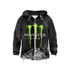 Детская ветровка 3D с принтом MONSTER ENERGY в Петрозаводске, 100% полиэстер | подол и капюшон оформлены резинкой с фиксаторами, по бокам два кармана без застежек, один потайной карман на груди | Тематика изображения на принте: black monster | bmx | claw | cybersport | energy | monster | monster energy | moto | motocross | race | sport | киберспорт | когти | монстер энерджи | монстр | мото | мотокросс | ралли | скейтбординг | спорт | т | энергия