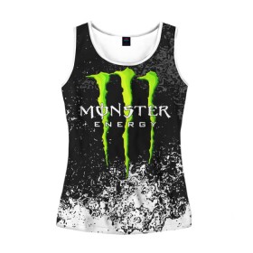 Женская майка 3D с принтом MONSTER ENERGY в Петрозаводске, 100% полиэстер | круглая горловина, прямой силуэт, длина до линии бедра | black monster | bmx | claw | cybersport | energy | monster | monster energy | moto | motocross | race | sport | киберспорт | когти | монстер энерджи | монстр | мото | мотокросс | ралли | скейтбординг | спорт | т | энергия