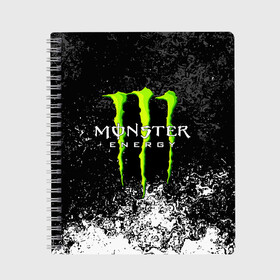 Тетрадь с принтом MONSTER ENERGY в Петрозаводске, 100% бумага | 48 листов, плотность листов — 60 г/м2, плотность картонной обложки — 250 г/м2. Листы скреплены сбоку удобной пружинной спиралью. Уголки страниц и обложки скругленные. Цвет линий — светло-серый
 | Тематика изображения на принте: black monster | bmx | claw | cybersport | energy | monster | monster energy | moto | motocross | race | sport | киберспорт | когти | монстер энерджи | монстр | мото | мотокросс | ралли | скейтбординг | спорт | т | энергия