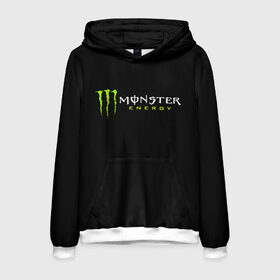 Мужская толстовка 3D с принтом MONSTER ENERGY в Петрозаводске, 100% полиэстер | двухслойный капюшон со шнурком для регулировки, мягкие манжеты на рукавах и по низу толстовки, спереди карман-кенгуру с мягким внутренним слоем. | Тематика изображения на принте: black monster | bmx | claw | cybersport | energy | monster | monster energy | moto | motocross | race | sport | киберспорт | когти | монстер энерджи | монстр | мото | мотокросс | ралли | скейтбординг | спорт | т | энергия