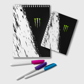 Блокнот с принтом MONSTER ENERGY в Петрозаводске, 100% бумага | 48 листов, плотность листов — 60 г/м2, плотность картонной обложки — 250 г/м2. Листы скреплены удобной пружинной спиралью. Цвет линий — светло-серый
 | black monster | bmx | claw | cybersport | energy | monster | monster energy | moto | motocross | race | sport | киберспорт | когти | монстер энерджи | монстр | мото | мотокросс | ралли | скейтбординг | спорт | т | энергия