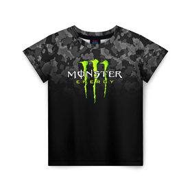 Детская футболка 3D с принтом MONSTER ENERGY в Петрозаводске, 100% гипоаллергенный полиэфир | прямой крой, круглый вырез горловины, длина до линии бедер, чуть спущенное плечо, ткань немного тянется | black monster | bmx | claw | cybersport | energy | monster | monster energy | moto | motocross | race | sport | киберспорт | когти | монстер энерджи | монстр | мото | мотокросс | ралли | скейтбординг | спорт | т | энергия