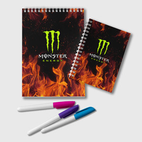 Блокнот с принтом MONSTER ENERGY в Петрозаводске, 100% бумага | 48 листов, плотность листов — 60 г/м2, плотность картонной обложки — 250 г/м2. Листы скреплены удобной пружинной спиралью. Цвет линий — светло-серый
 | black monster | bmx | claw | cybersport | energy | monster | monster energy | moto | motocross | race | sport | киберспорт | когти | монстер энерджи | монстр | мото | мотокросс | ралли | скейтбординг | спорт | т | энергия