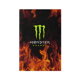 Обложка для паспорта матовая кожа с принтом MONSTER ENERGY  в Петрозаводске, натуральная матовая кожа | размер 19,3 х 13,7 см; прозрачные пластиковые крепления | black monster | bmx | claw | cybersport | energy | monster | monster energy | moto | motocross | race | sport | киберспорт | когти | монстер энерджи | монстр | мото | мотокросс | ралли | скейтбординг | спорт | т | энергия